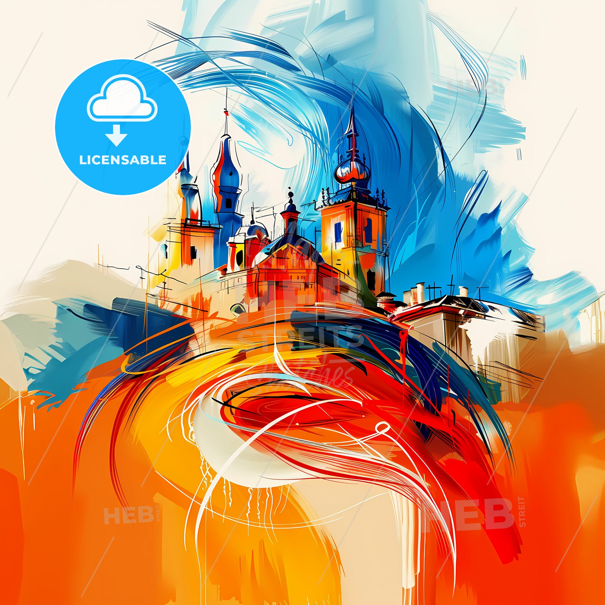 Vibrant Salamanca, Spain - A Painting Of A Castle