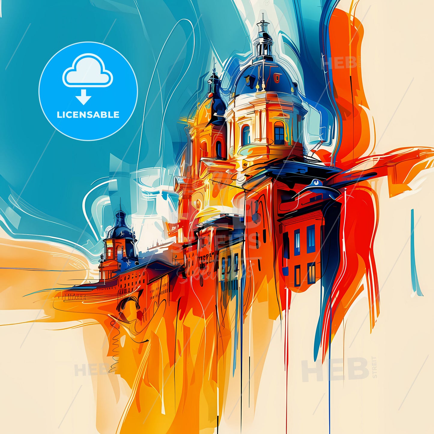 Vibrant Salamanca, Spain - A Painting Of A Building