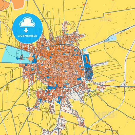 Colorful Salamiyah Street Map with Labels and Buildings