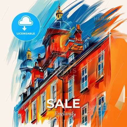 Vibrant Sale, England - A Painting Of A Building - Square format print template