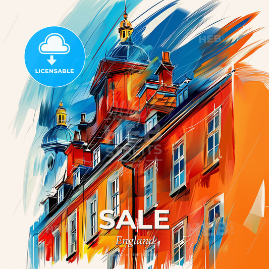 Vibrant Sale, England - A Painting Of A Building - Square format print template