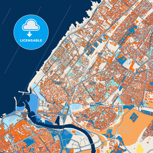Colorful Sale Street Map with Labels and Buildings