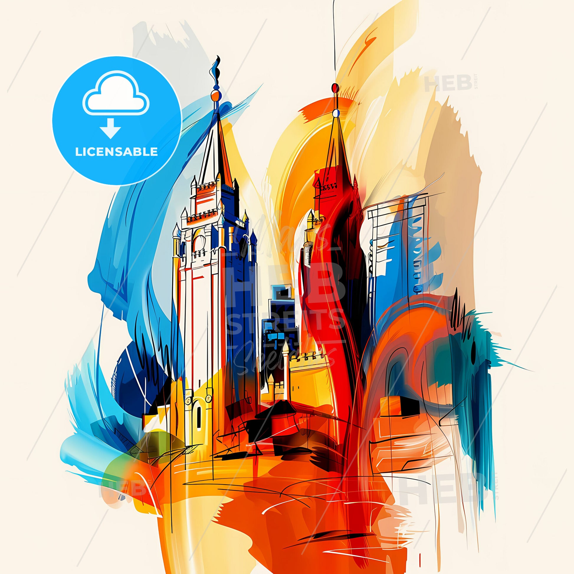 Vibrant Salt Lake City, Utah - A Colorful Painting Of A Building