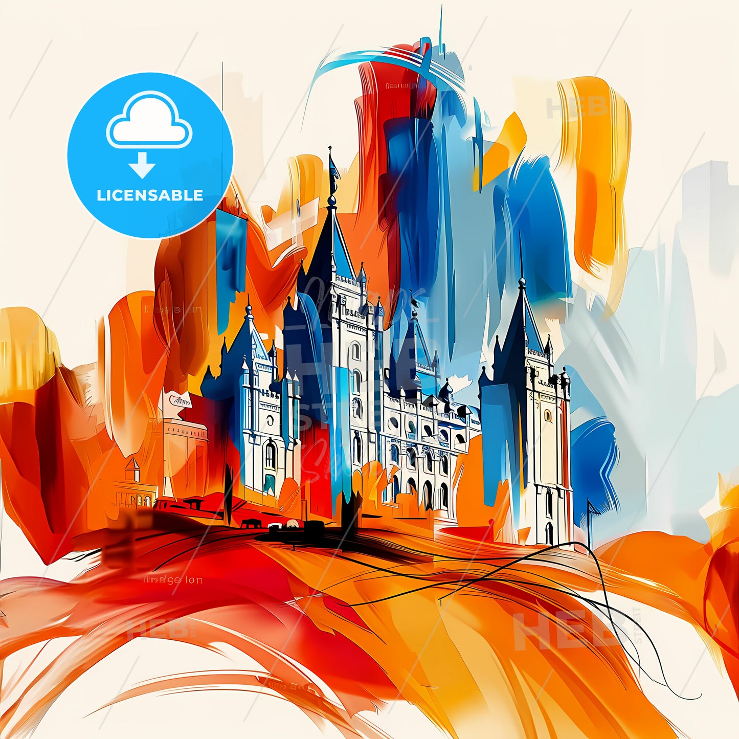 Vibrant Salt Lake City, Utah - A Painting Of A Castle