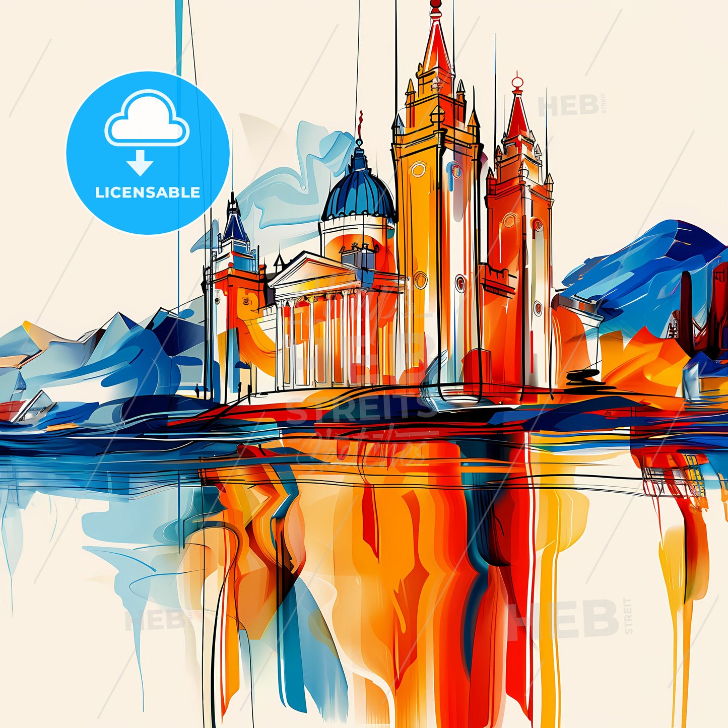 Vibrant Salt Lake City, Utah - A Painting Of A Castle