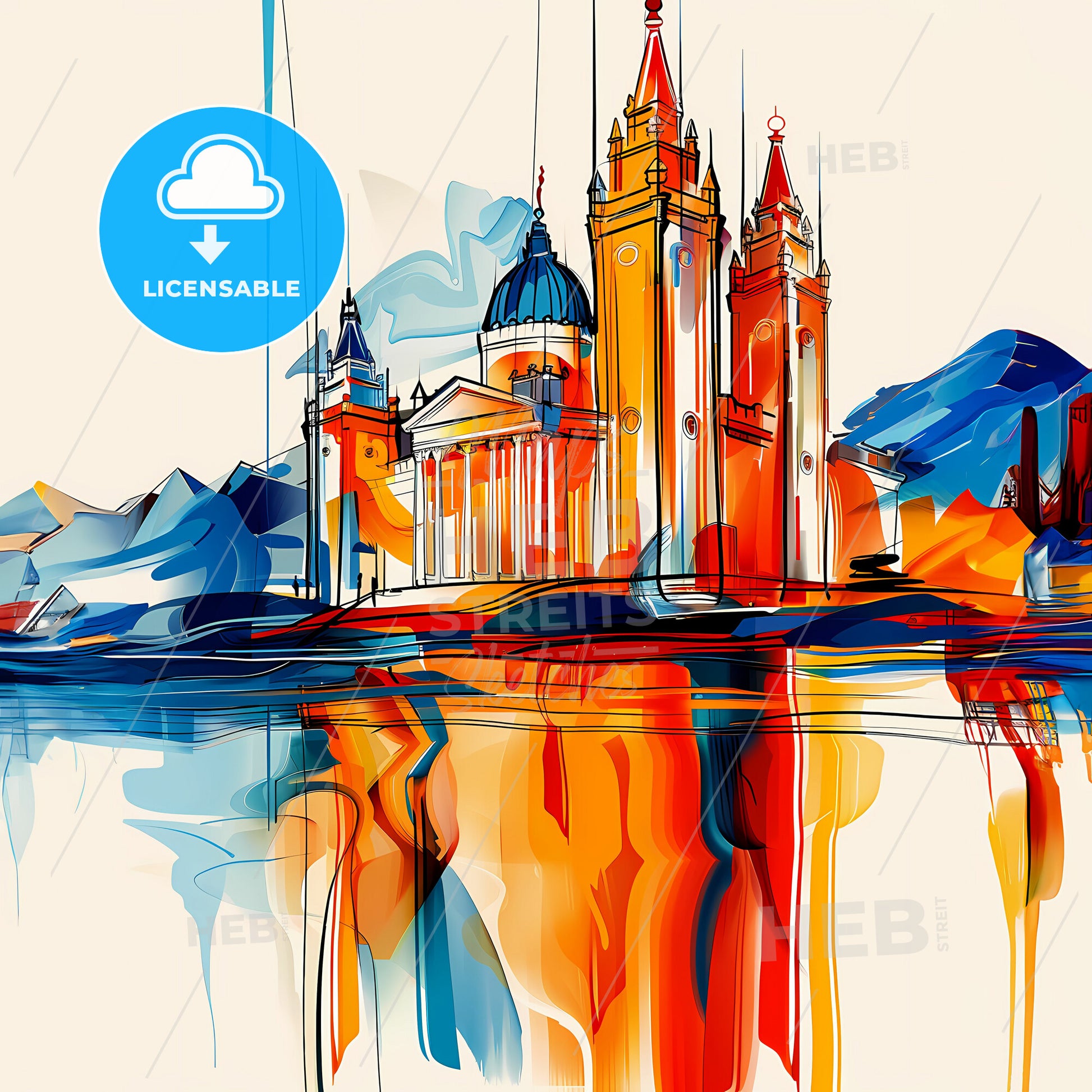 Vibrant Salt Lake City, Utah - A Painting Of A Castle