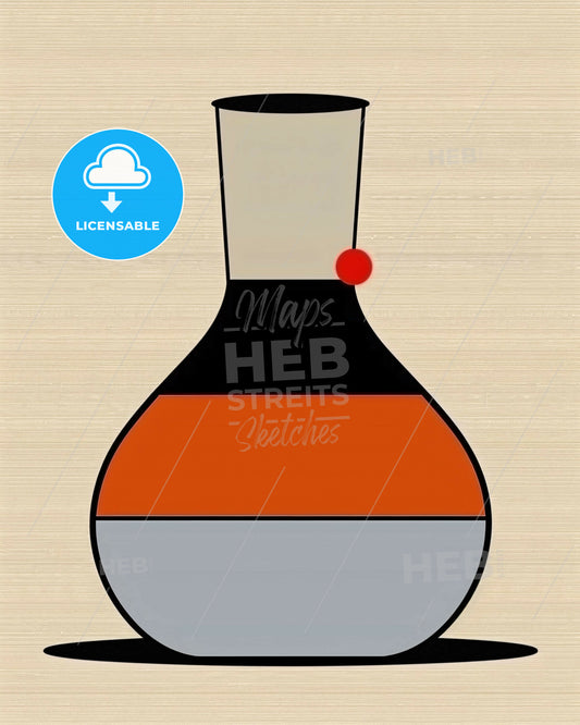 Salt Lamp: Beige Serenity with Grey, Black, and Orange - A drawing of a glass vase