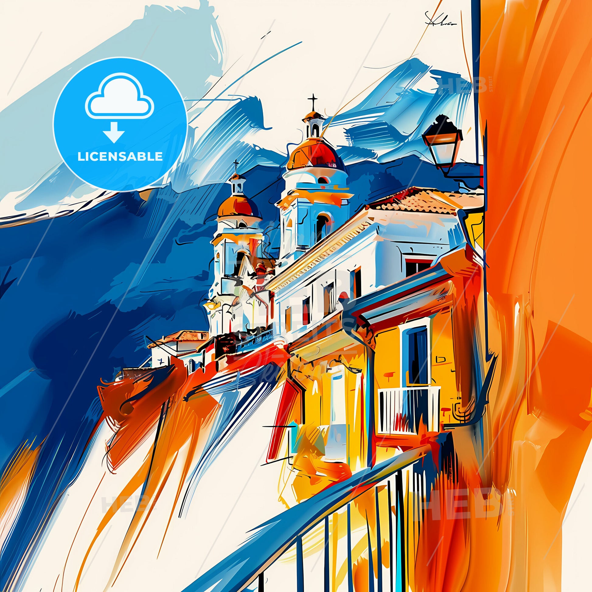 Vibrant Salta, Argentina - A Painting Of A Building On A Cliff