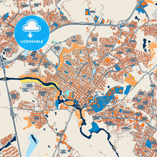 Colorful Salto Street Map with Labels and Buildings