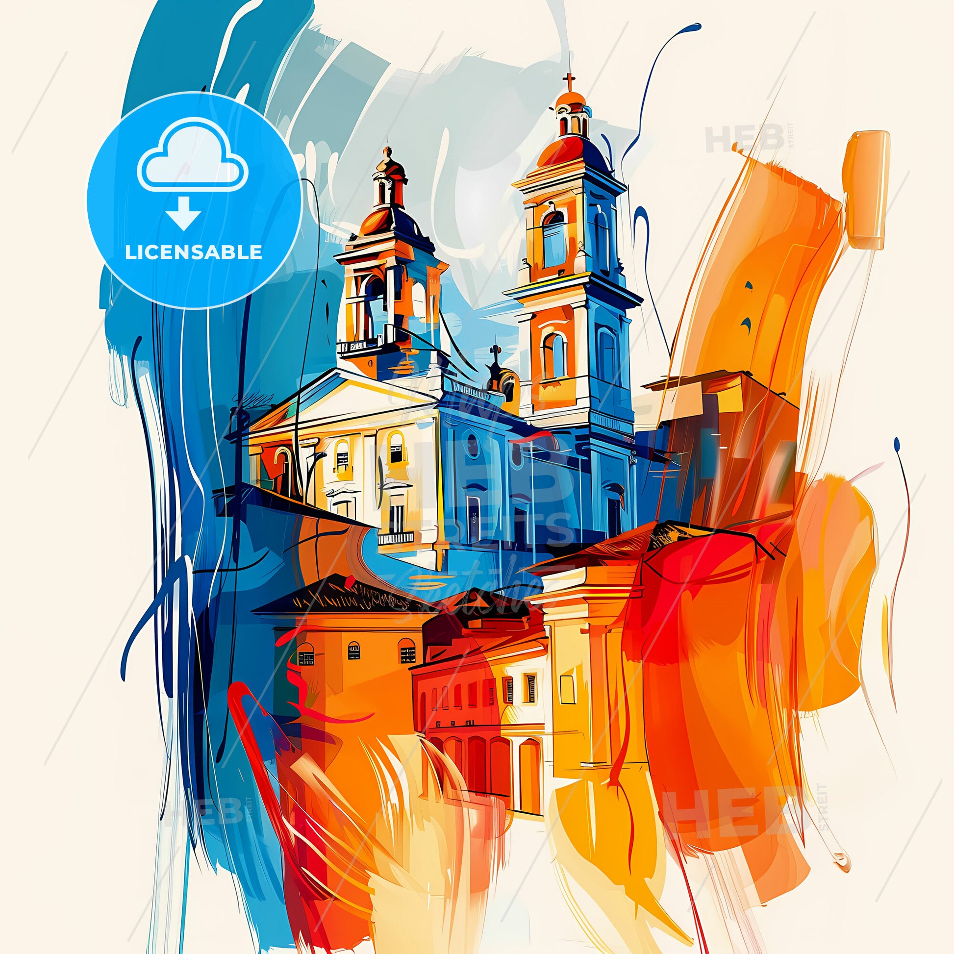 Vibrant Salvador, Brazil - A Painting Of A Building