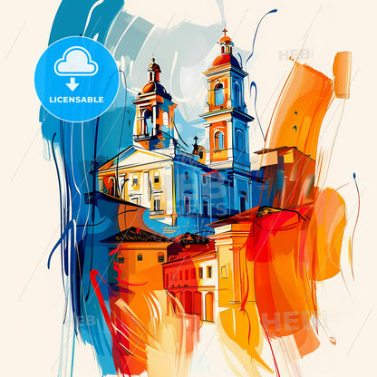 Vibrant Salvador, Brazil - A Painting Of A Building