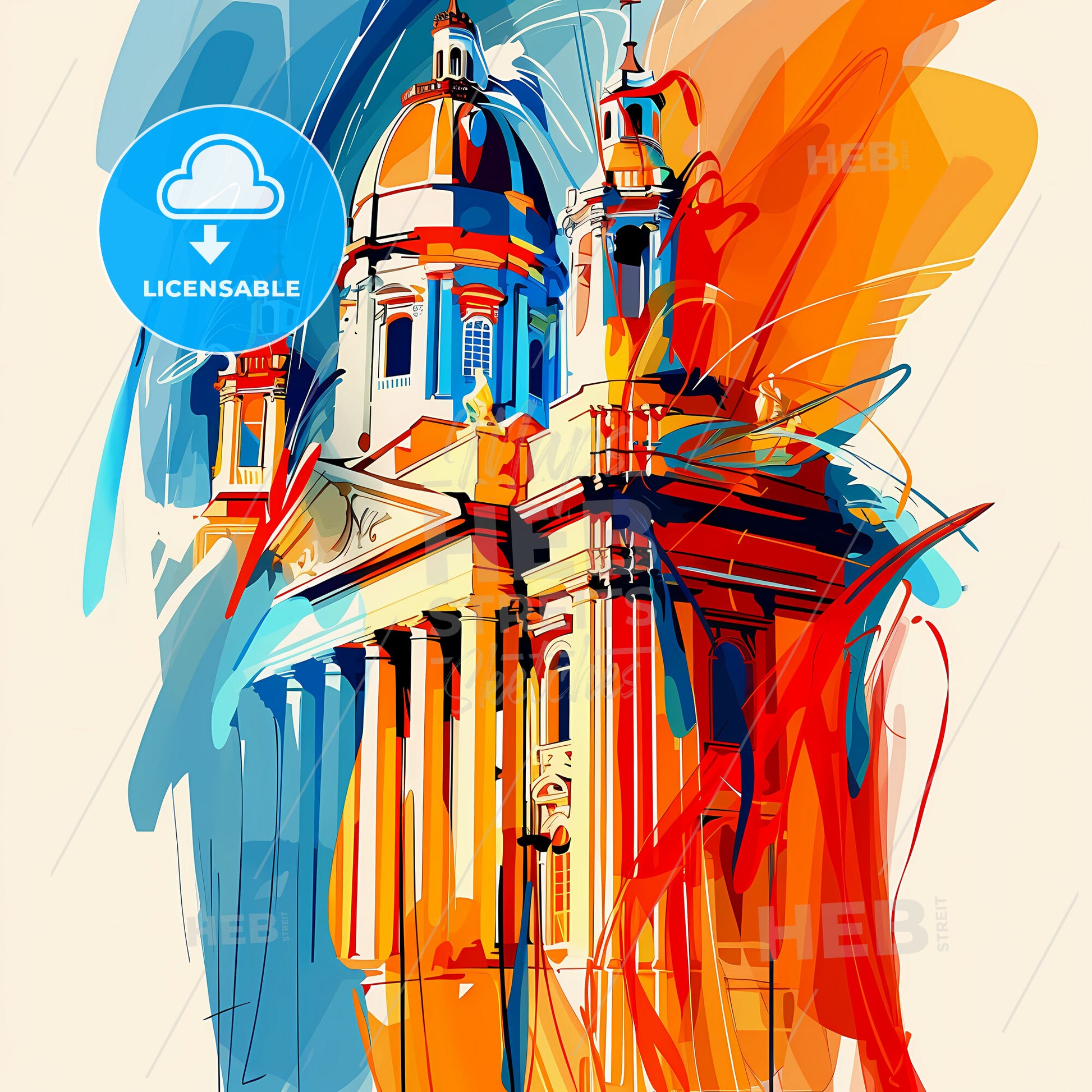 Vibrant Salvador, Brazil - A Colorful Building With A Dome