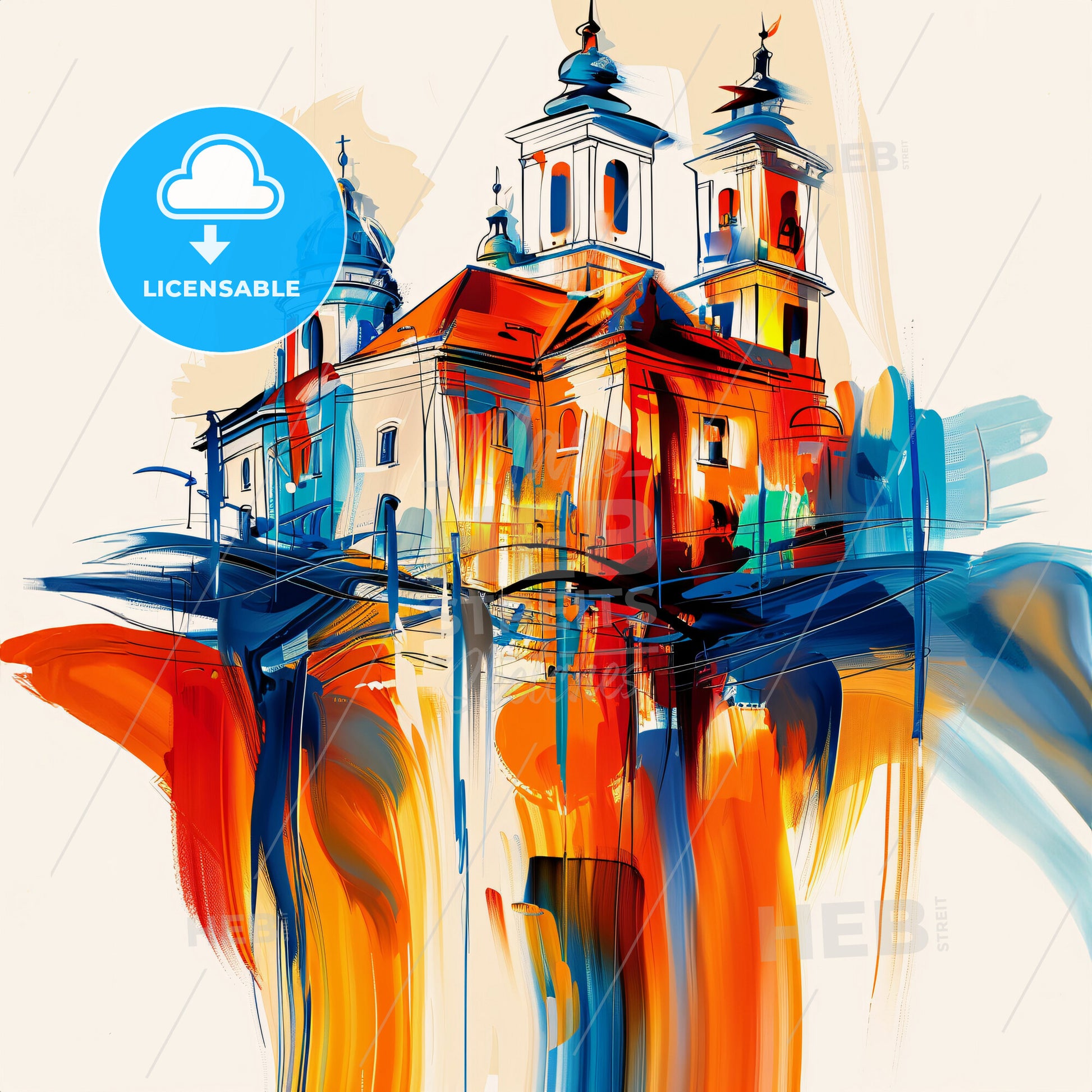 Vibrant Salzgitter, Germany - A Painting Of A Building