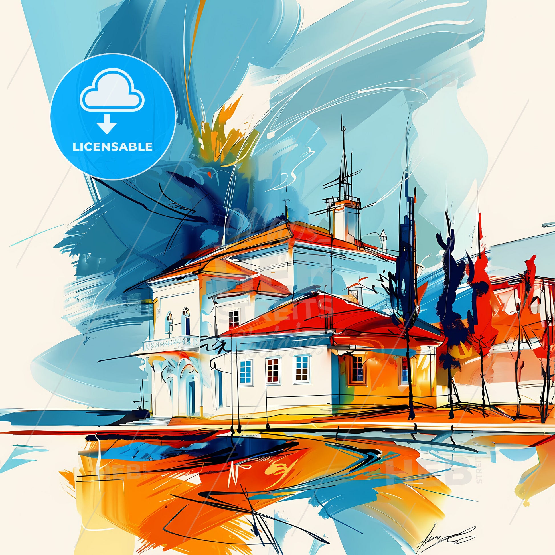 Vibrant Samsun, Turkey - A Painting Of A House
