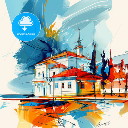 Vibrant Samsun, Turkey - A Painting Of A House