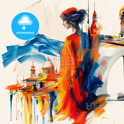 Vibrant Samtredia, Georgia - A Woman In A Red Dress