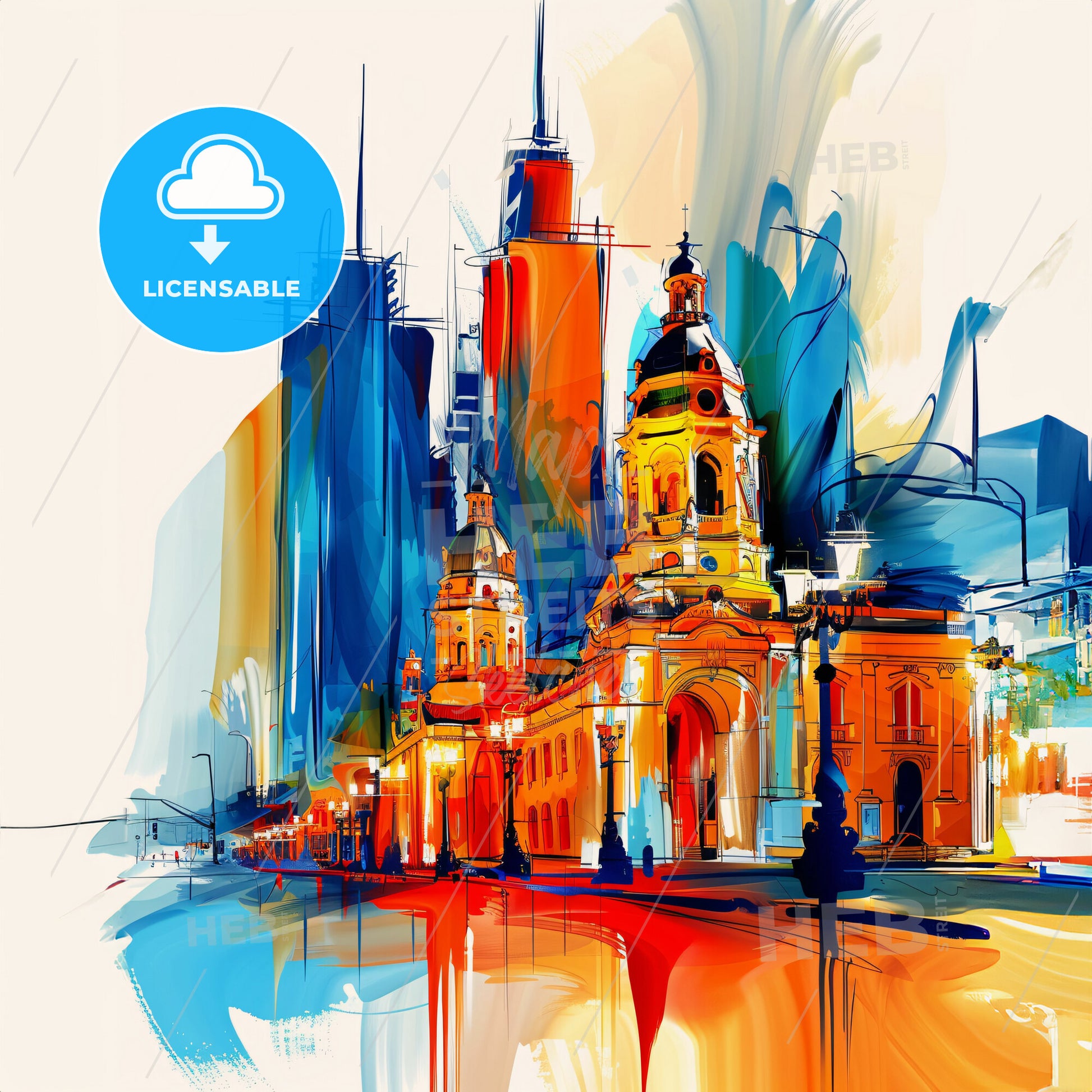 Vibrant San Antonio, Texas - A Painting Of A City