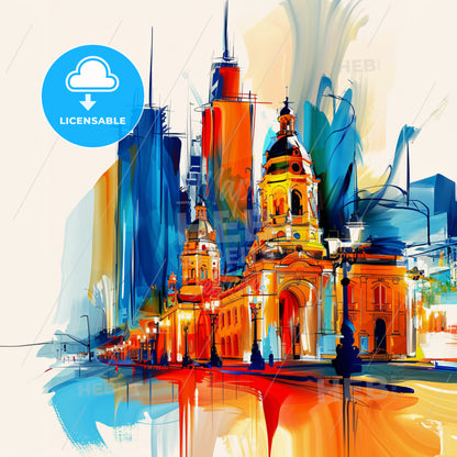 Vibrant San Antonio, Texas - A Painting Of A City