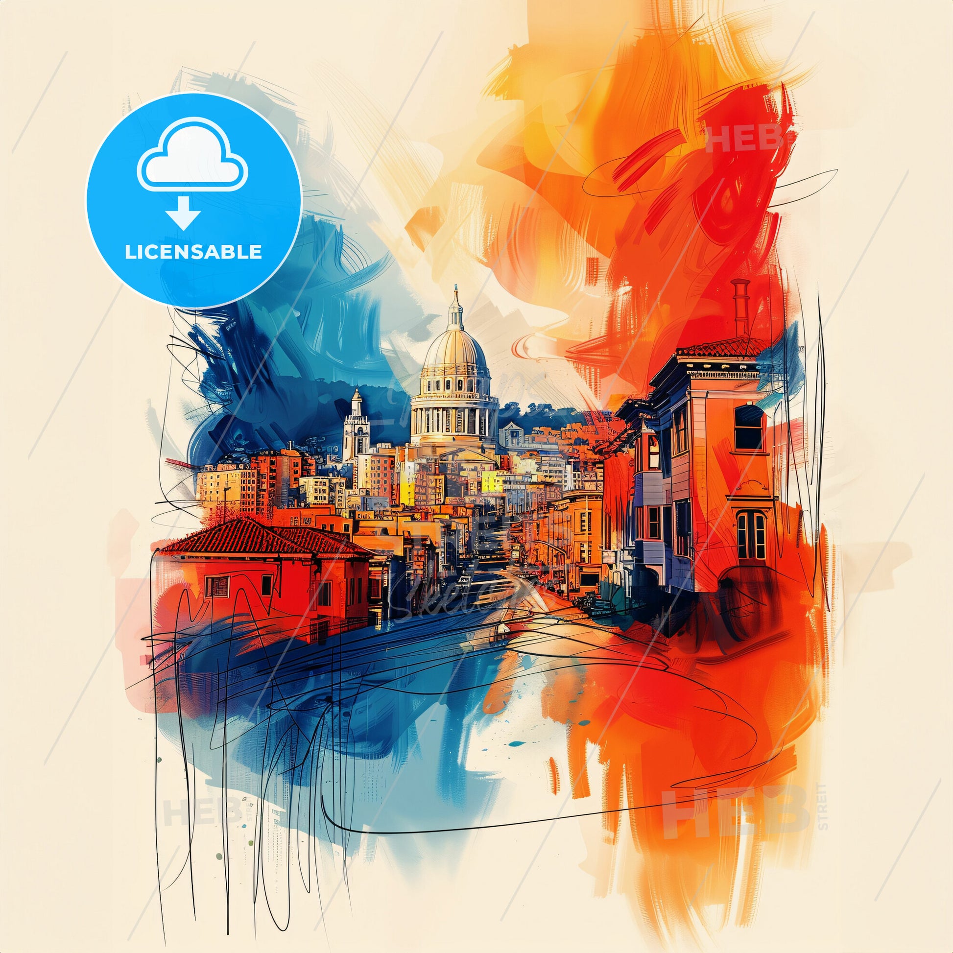 Vibrant San Francisco, California - A Colorful Cityscape With A Dome