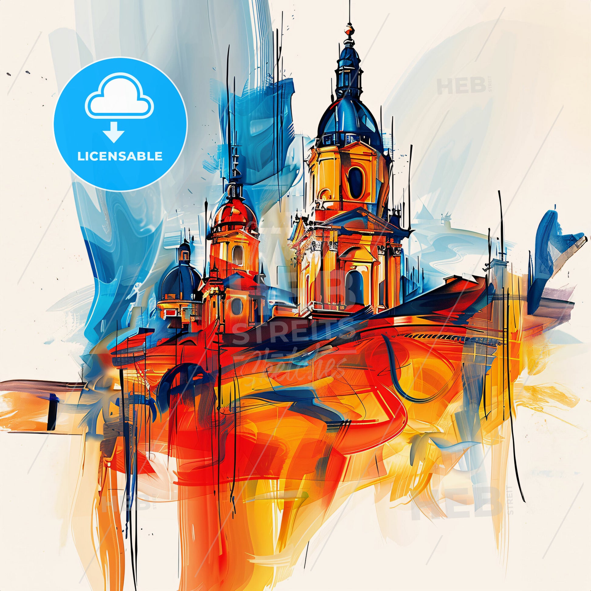 Vibrant San Jose, California - A Painting Of A Building