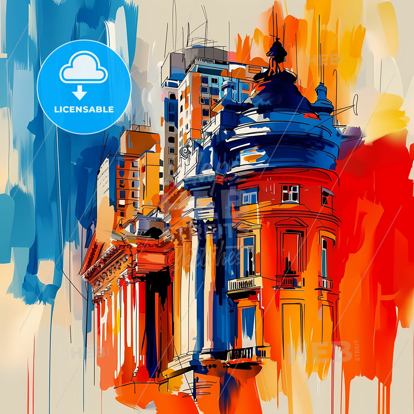 Vibrant San Juan, Argentina - A Painting Of A Building