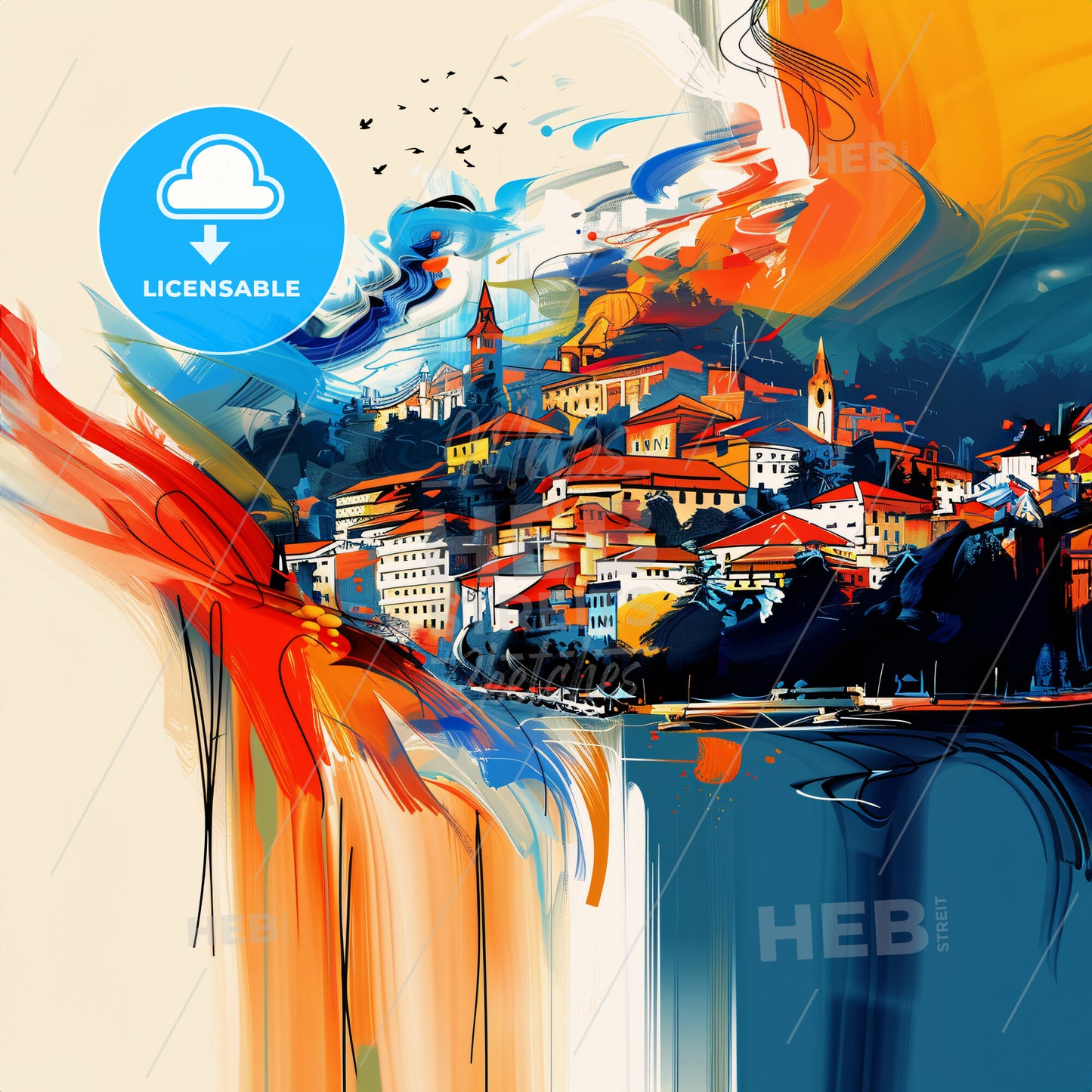 Vibrant San Pedro Sula, Honduras - A Painting Of A Town