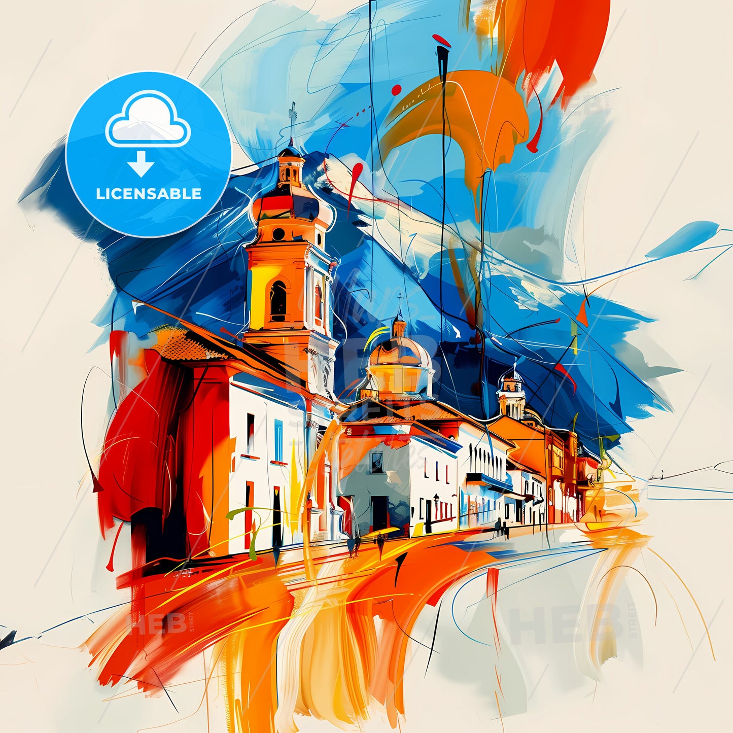 Vibrant San Salvador De Jujuy, Argentina - A Painting Of A Building