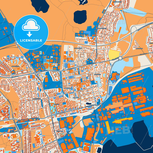 Colorful Sandviken Street Map with Labels and Buildings