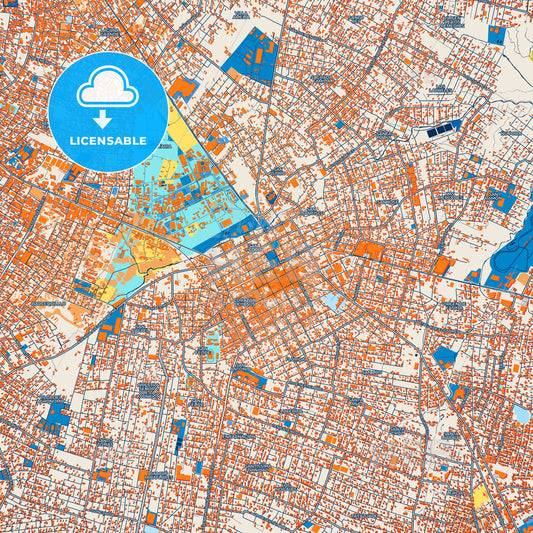 Colorful San Lorenzo Street Map with Labels and Buildings