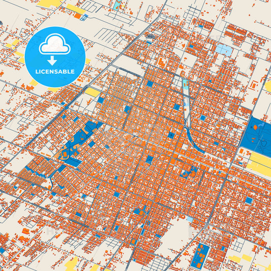 Colorful San Rafael Street Map with Labels and Buildings