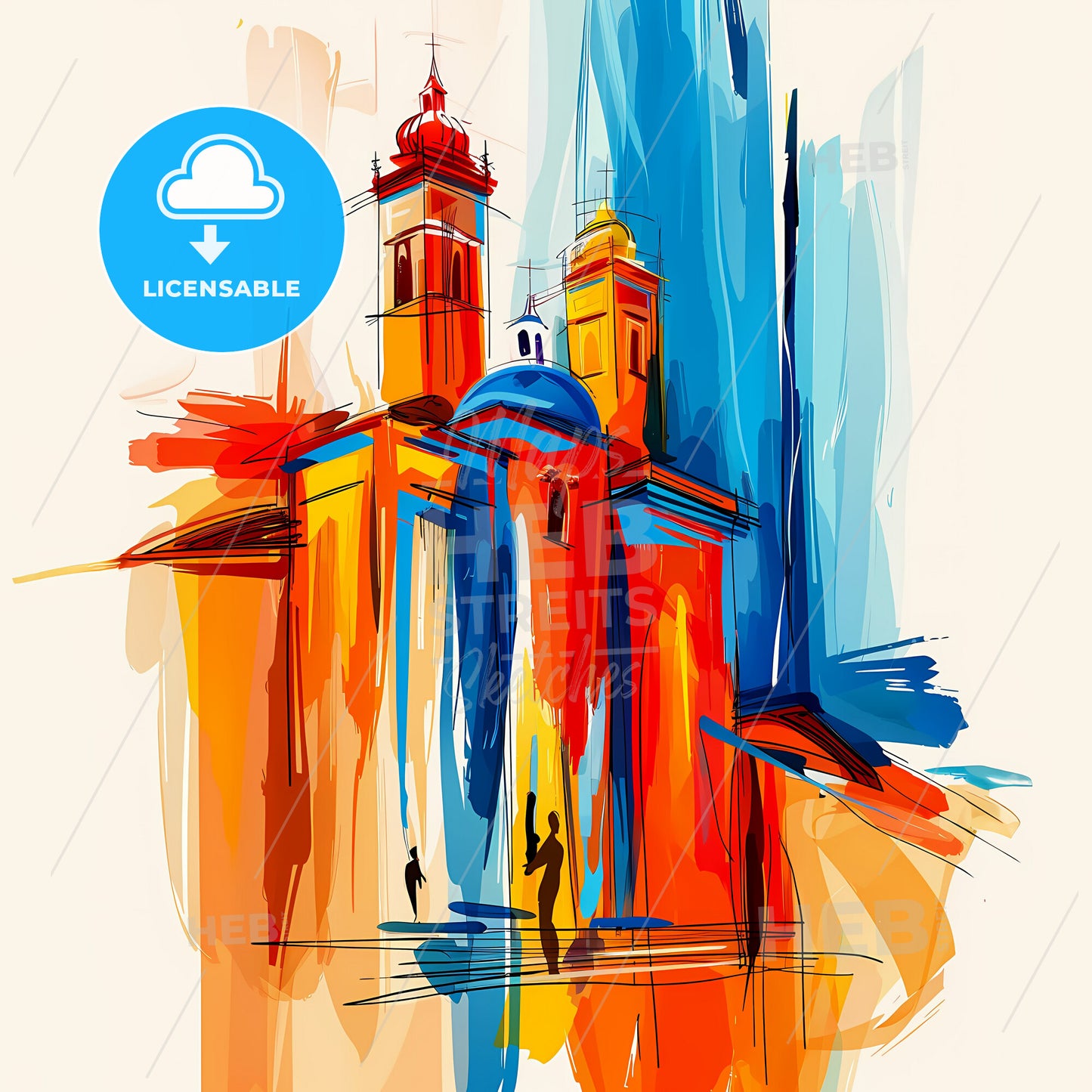 Vibrant Santa Cruz De La Sierra, Bolivia - A Painting Of A Building