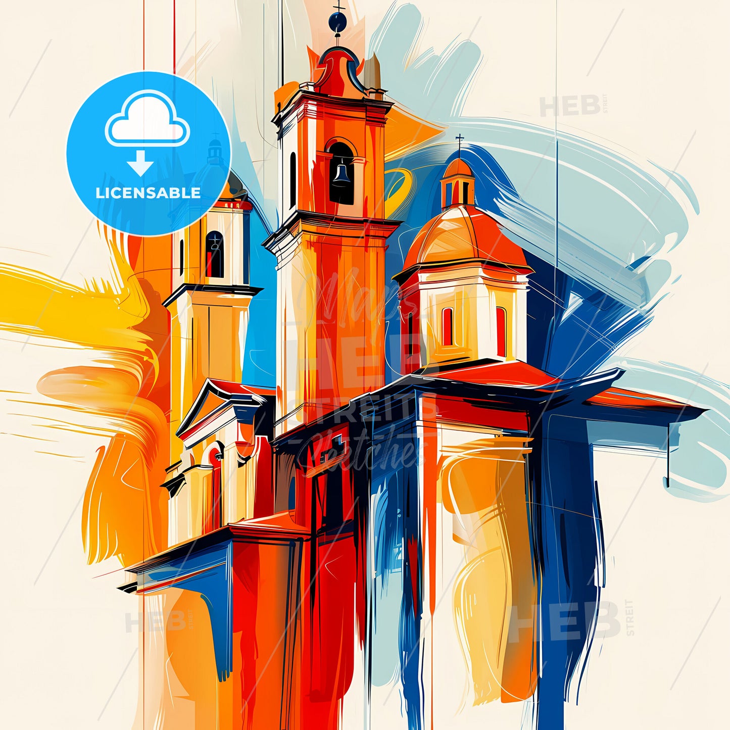 Vibrant Santa Cruz De La Sierra, Bolivia - A Painting Of A Building