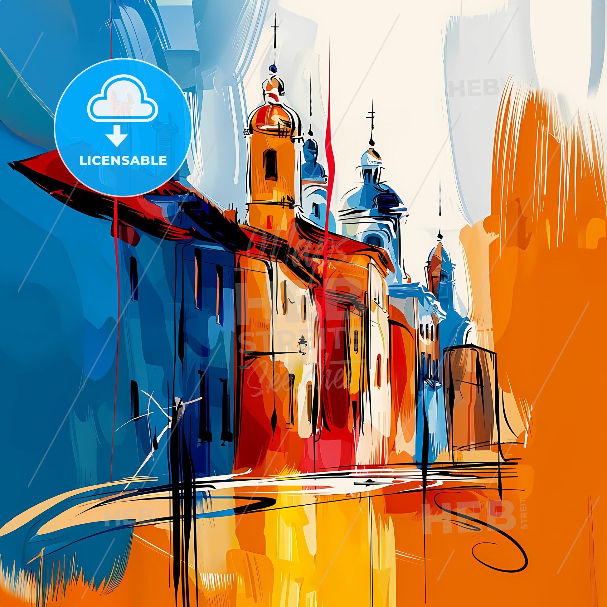 Vibrant Santa Fe De La Vera Cruz, Argentina - A Painting Of A Building