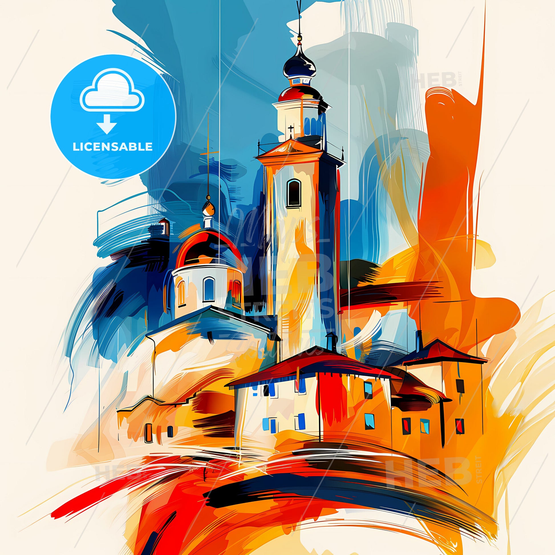 Vibrant Santa Maria, California - A Painting Of A Building