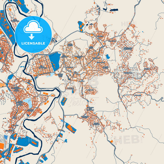 Colorful Santa Luzia Street Map with Labels and Buildings