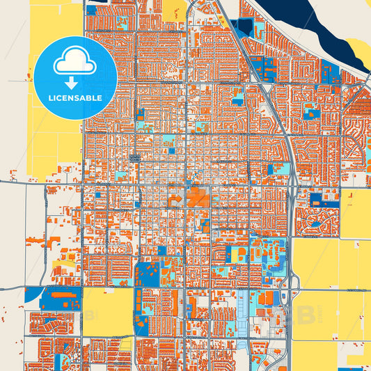Colorful Santa Maria Street Map with Labels and Buildings
