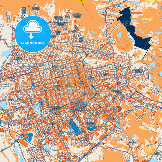 Colorful Santa Maria Street Map with Labels and Buildings