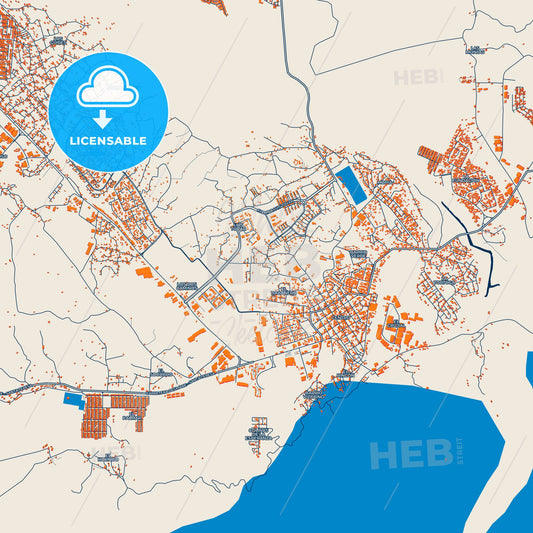 Colorful Santa Teresa del Tuy Street Map with Labels and Buildings