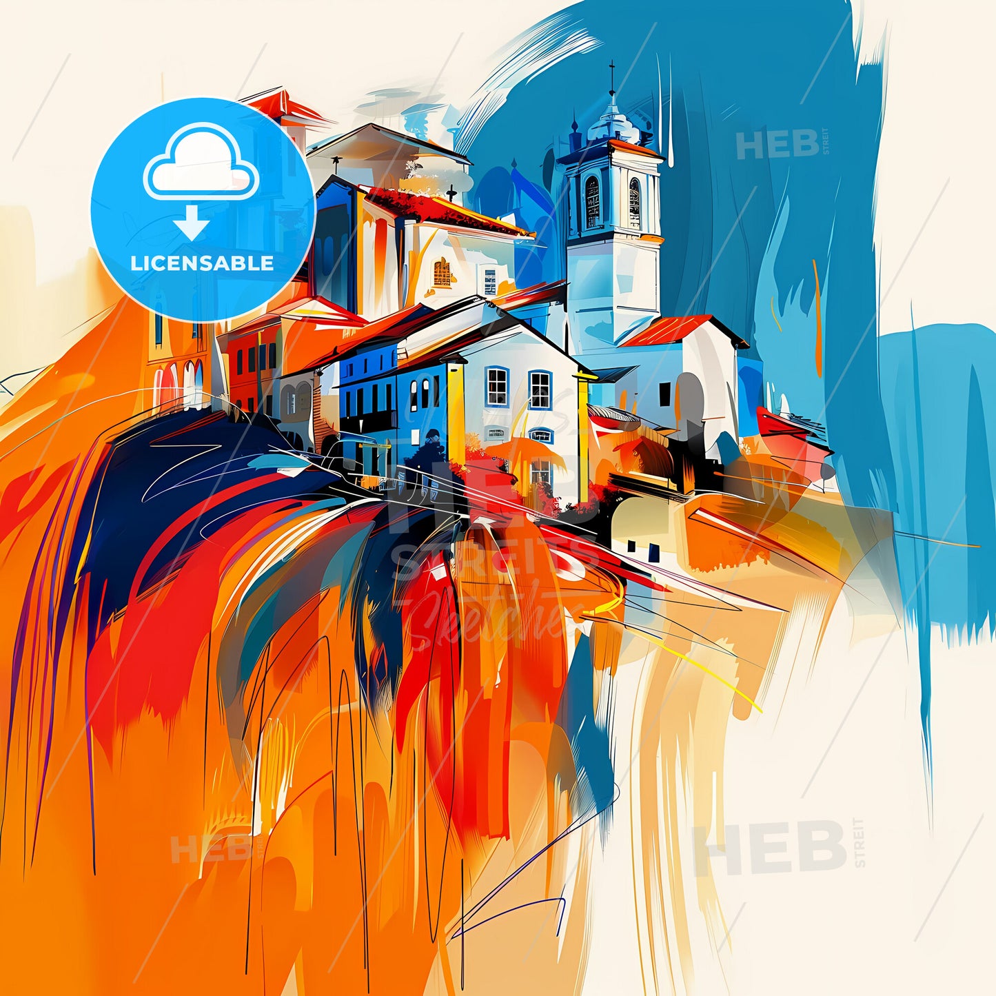 Vibrant Santo Andre, Brazil - A Painting Of A Town