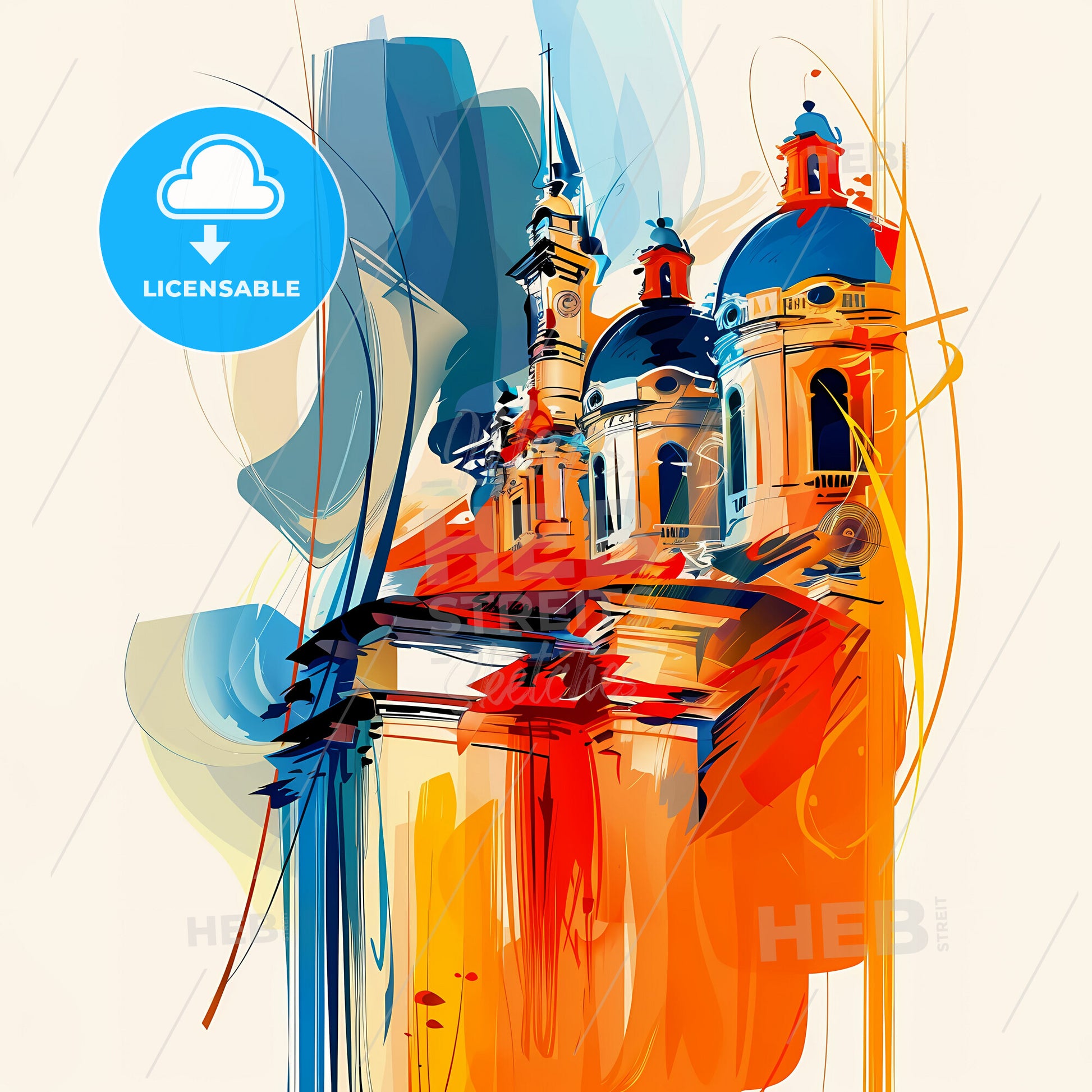 Vibrant Santos, Brazil - A Painting Of A Building