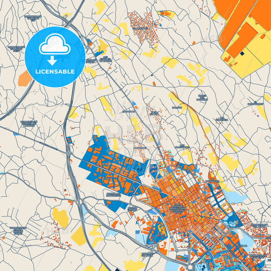 Colorful San Vicent del Raspeig Street Map with Labels and Buildings