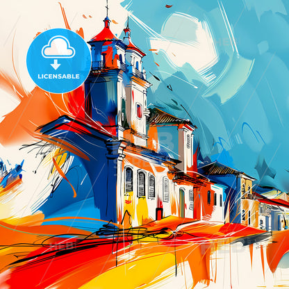 Vibrant Sao Jose Do Rio Preto, Brazil - A Painting Of A Building