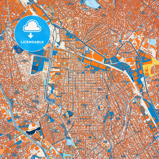 Colorful Sao Caetano do Sul Street Map with Labels and Buildings