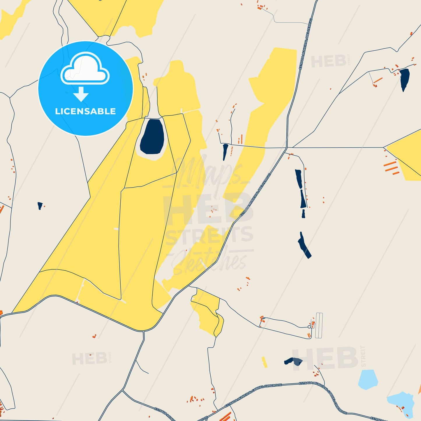 Colorful Sao Carlos Street Map with Labels and Buildings
