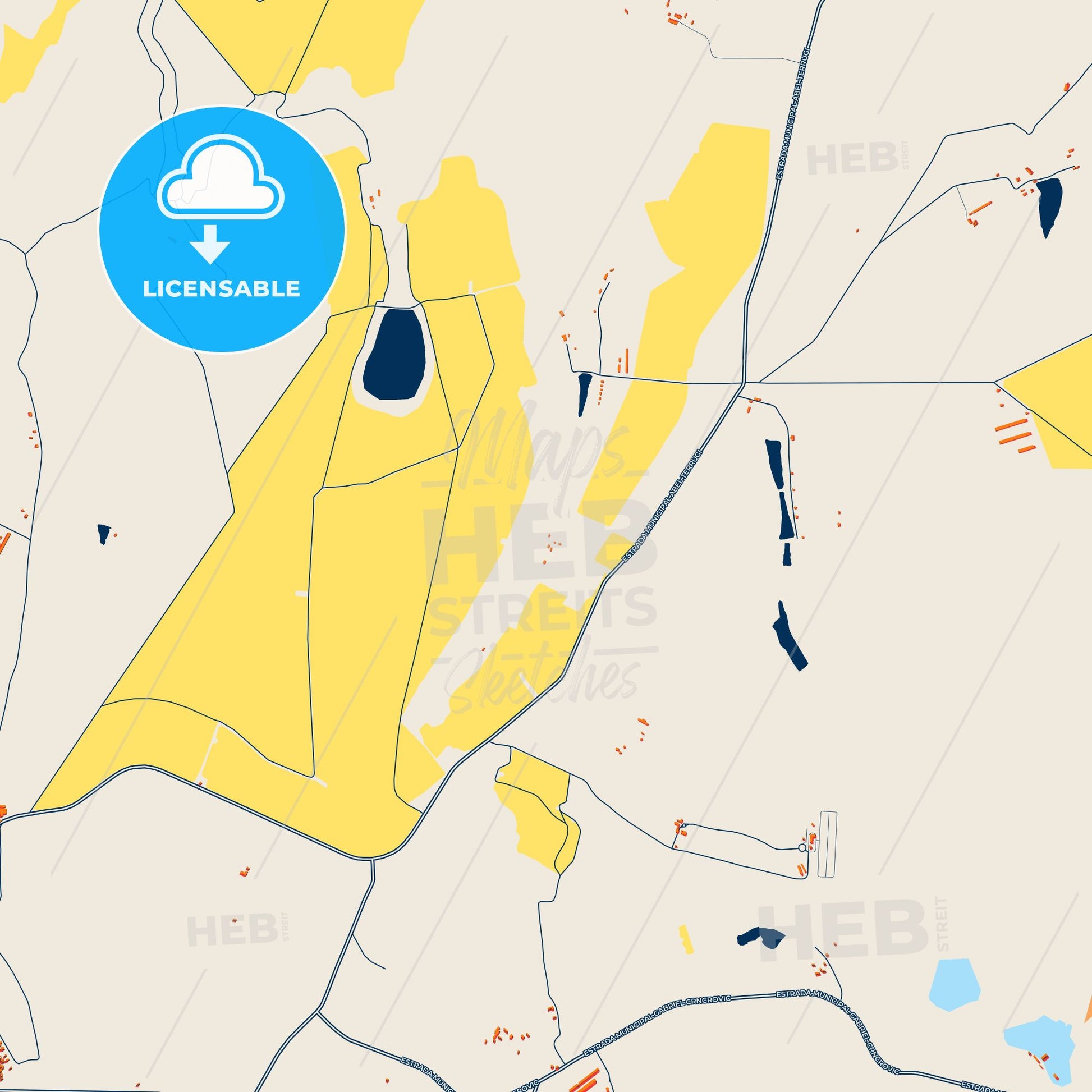 Colorful Sao Carlos Street Map with Labels and Buildings