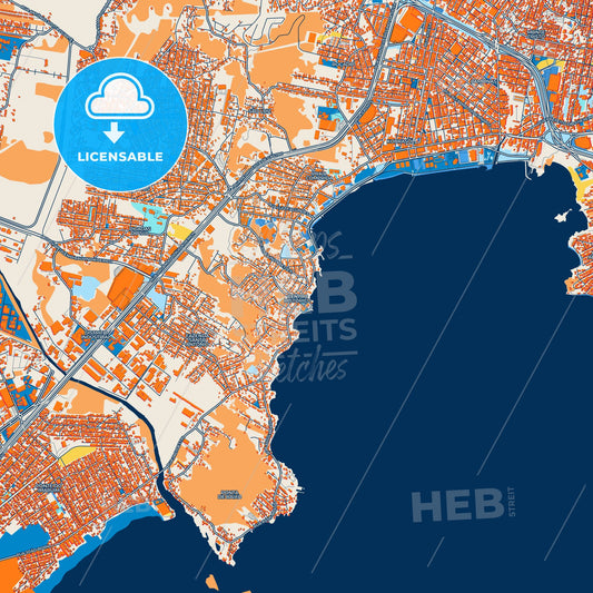 Colorful Sao Jose Street Map with Labels and Buildings