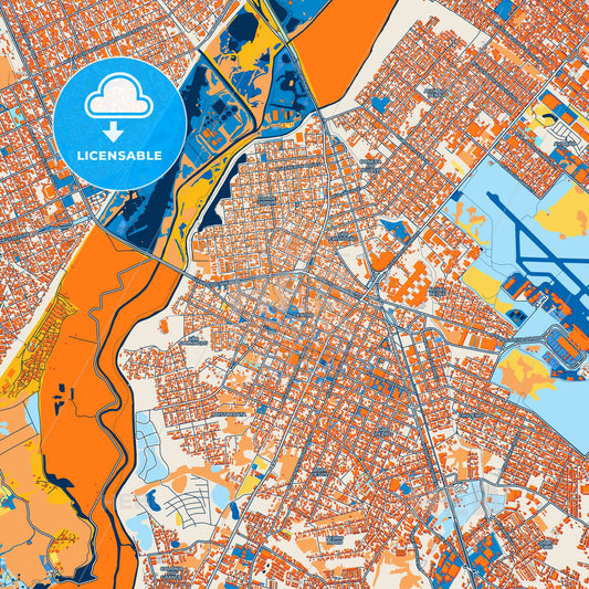 Colorful Sao Jose dos Pinhais Street Map with Labels and Buildings