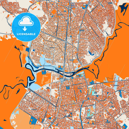 Colorful Sao Leopoldo Street Map with Labels and Buildings