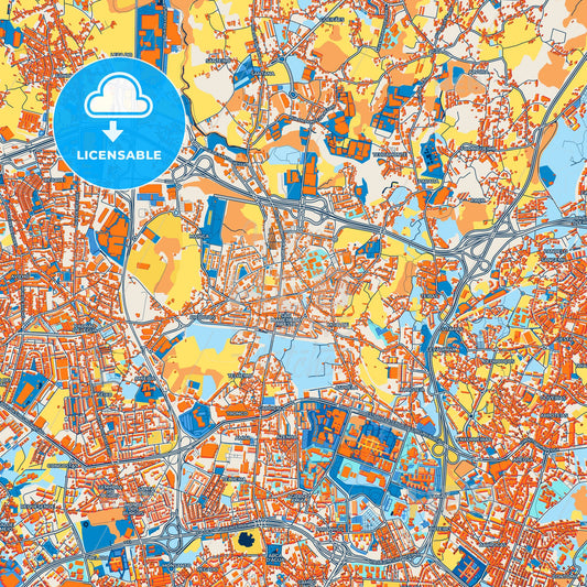 Colorful São Mamede de Infesta Street Map with Labels and Buildings
