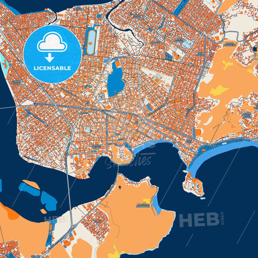 Colorful Sao Vicente Street Map with Labels and Buildings